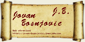 Jovan Bošnjović vizit kartica